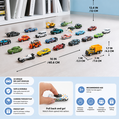 Christmas Die-Cast Car Advent Calendar for Kids