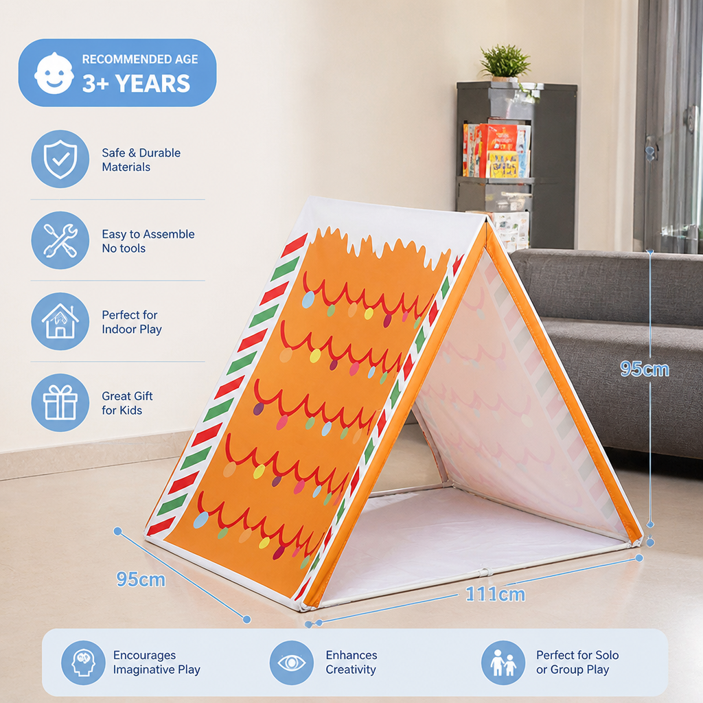 Christmas Gingerbread House Play Tent for Kids