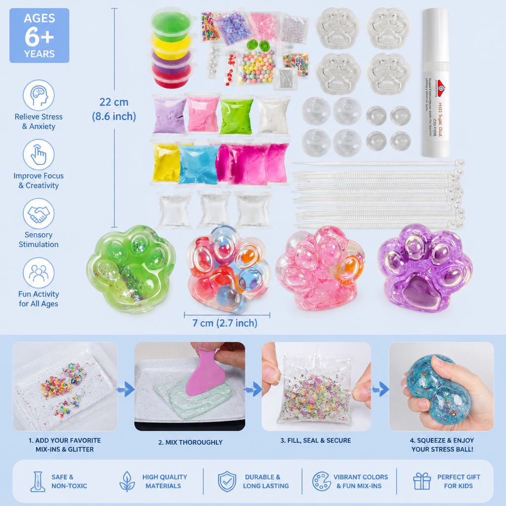 DIY Stress Ball Making Kit for Kids – Create Your Own Squishy Sensory Balls