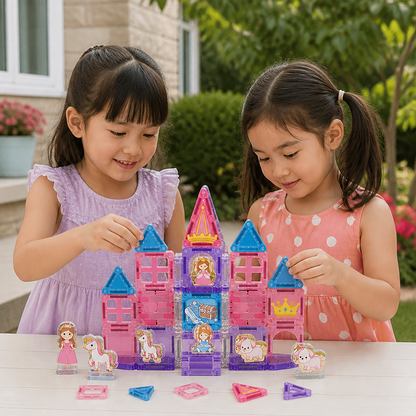 Princess Castle Travel Play Set with Compact Metal Storage Box