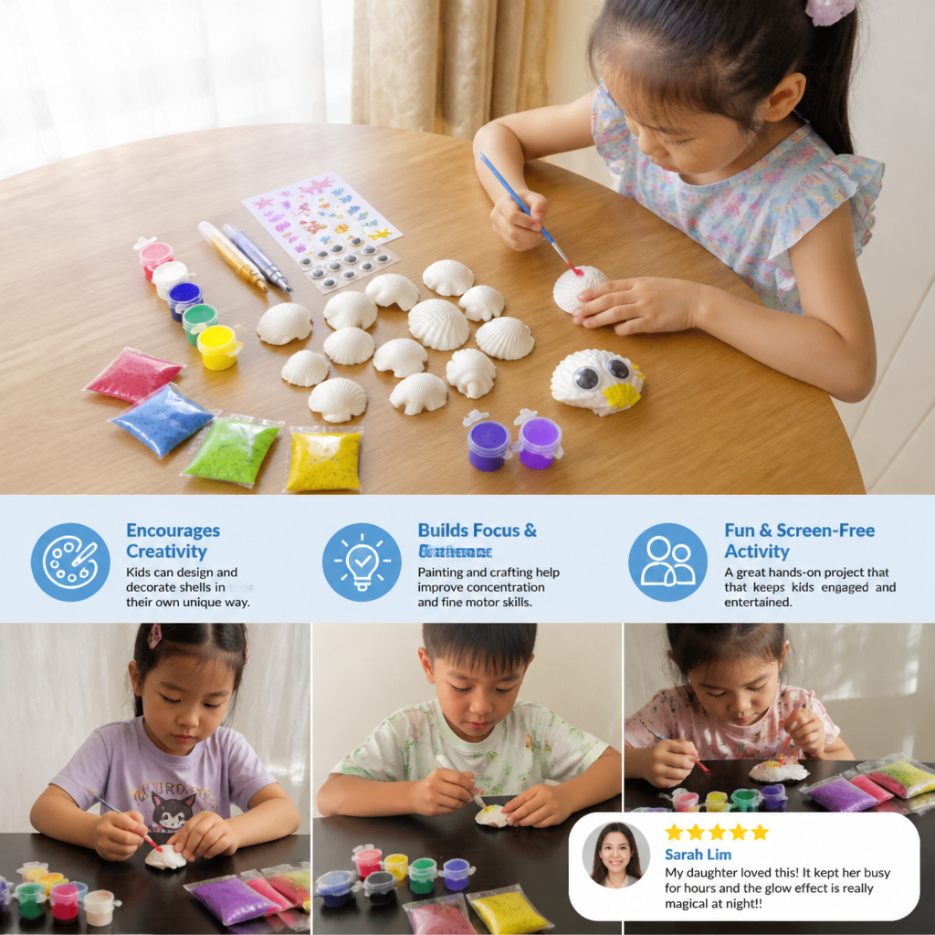 Glow in the Dark Sea Shell Painting & Craft Kit