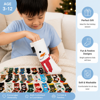 24-Days Christmas Socks Advent Calendar