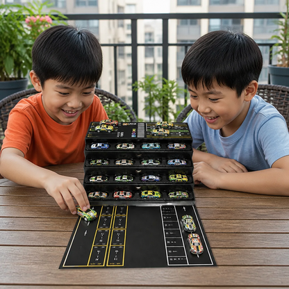 48-Piece Mini Die-Cast Pull-Back Car Set with Storage Container Box