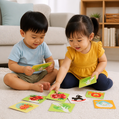 Montessori Baby Learning Flash Cards – Visual Stimulation, Color Recognition & Categorization Set