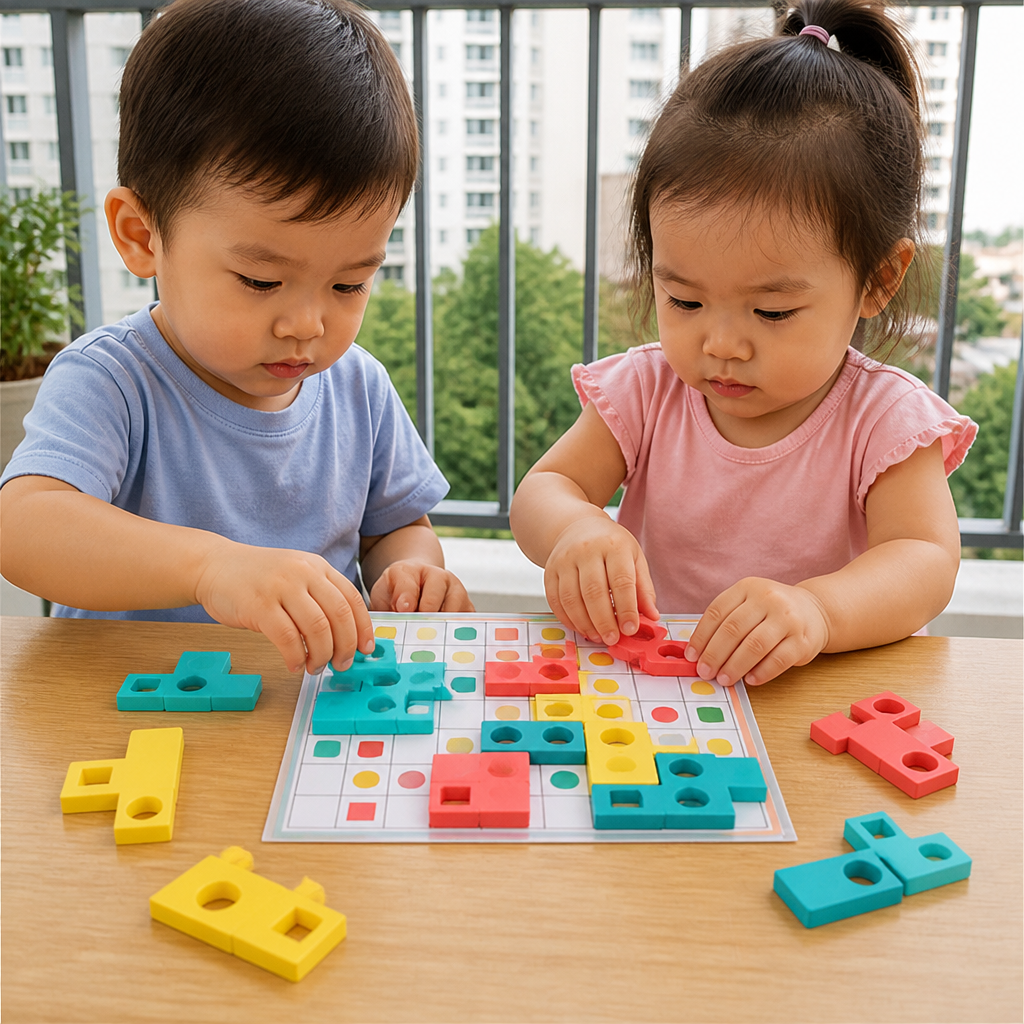Montessori Wooden Shape Matching Puzzle – Color & Logic Brain Training Game