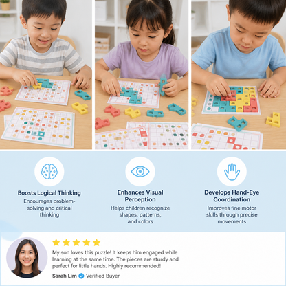Montessori Wooden Shape Matching Puzzle – Color & Logic Brain Training Game