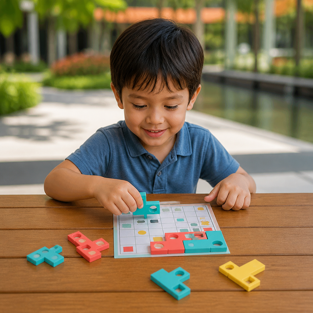 Montessori Wooden Shape Matching Puzzle – Color & Logic Brain Training Game