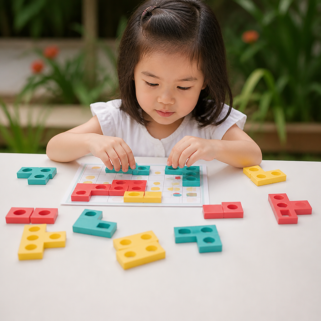 Montessori Wooden Shape Matching Puzzle – Color & Logic Brain Training Game