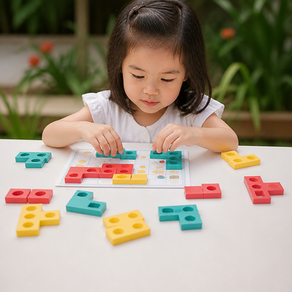 Montessori Wooden Shape Matching Puzzle – Color & Logic Brain Training Game
