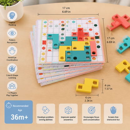 Montessori Wooden Shape Matching Puzzle – Color & Logic Brain Training Game