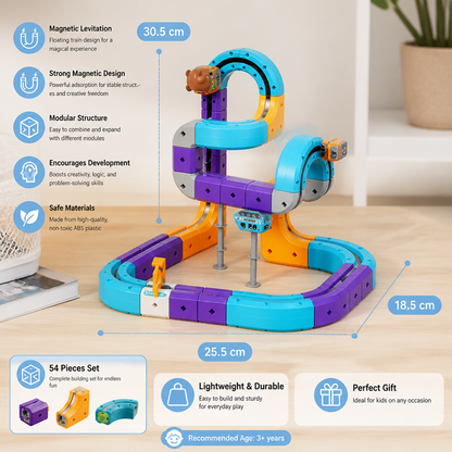 DIY Gravity Cube Track Building Kit with Electric Train