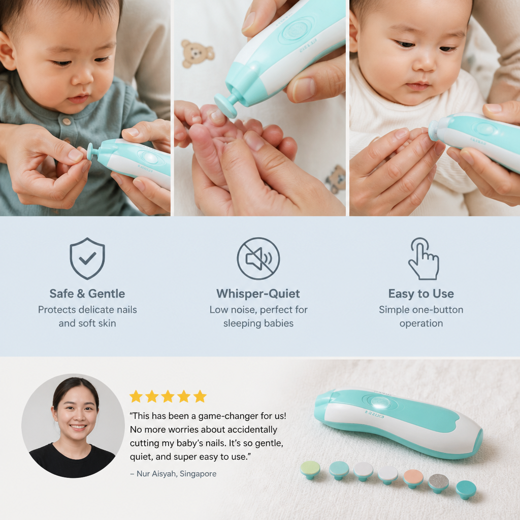 Electric Baby Nail Trimmer – 6-in-1 Nail Care Set