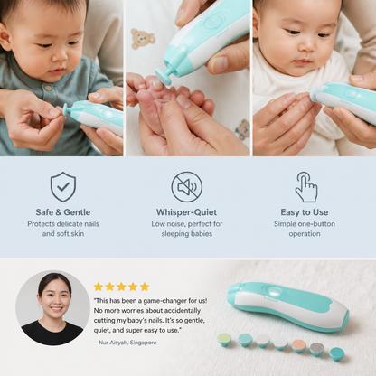 Electric Baby Nail Trimmer – 6-in-1 Nail Care Set
