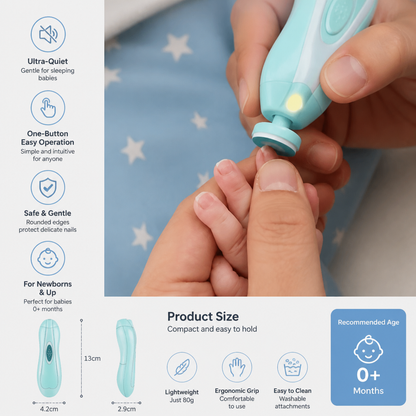 Electric Baby Nail Trimmer – 6-in-1 Nail Care Set