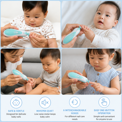 Electric Baby Nail Trimmer – 6-in-1 Nail Care Set