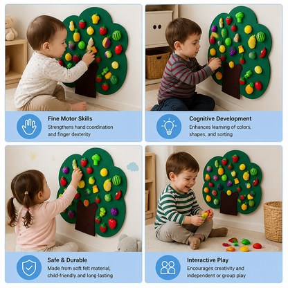 Felt Fruit Tree Activity Board – Montessori Learning Toy