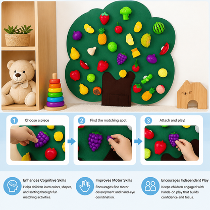 Felt Fruit Tree Activity Board – Montessori Learning Toy