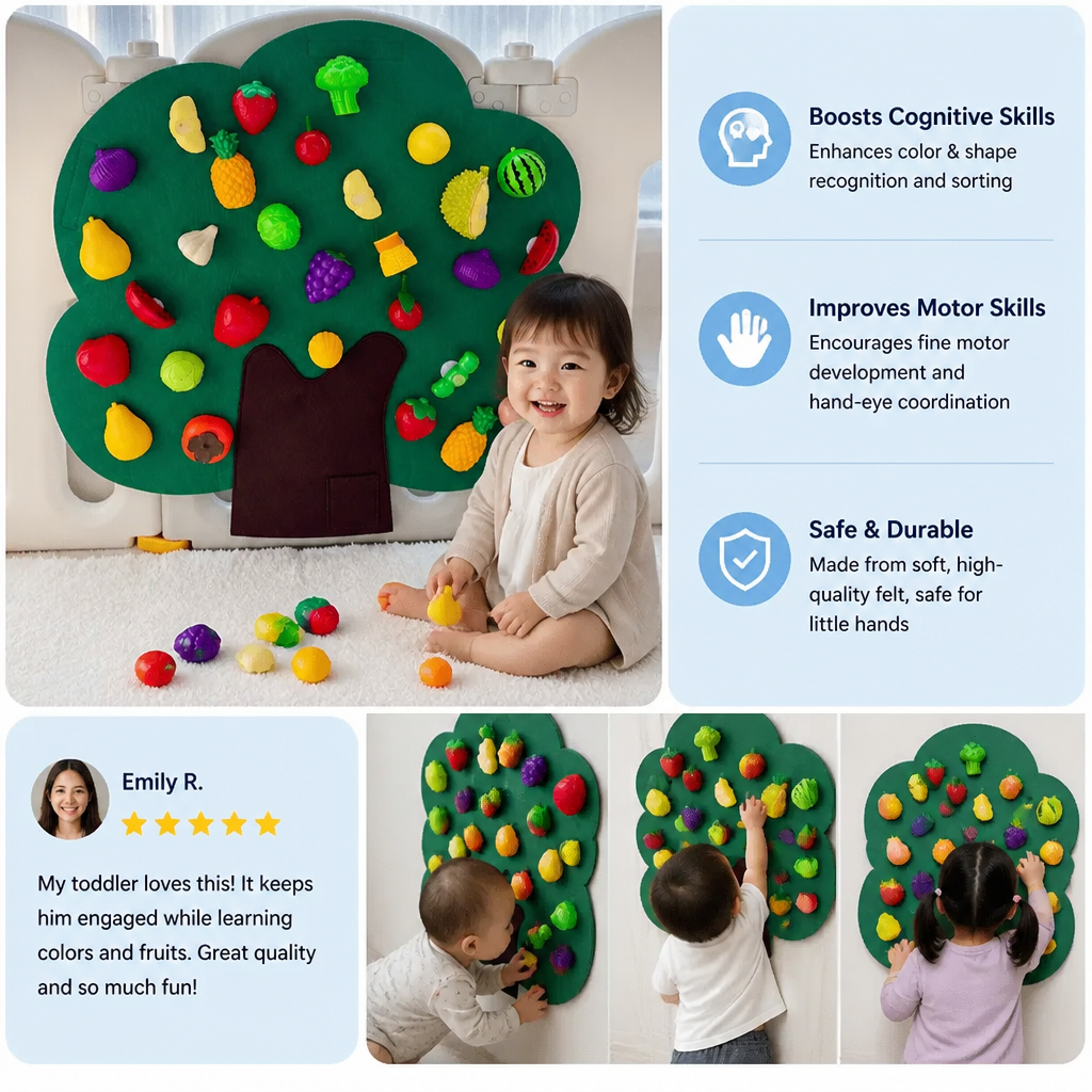 Felt Fruit Tree Activity Board – Montessori Learning Toy