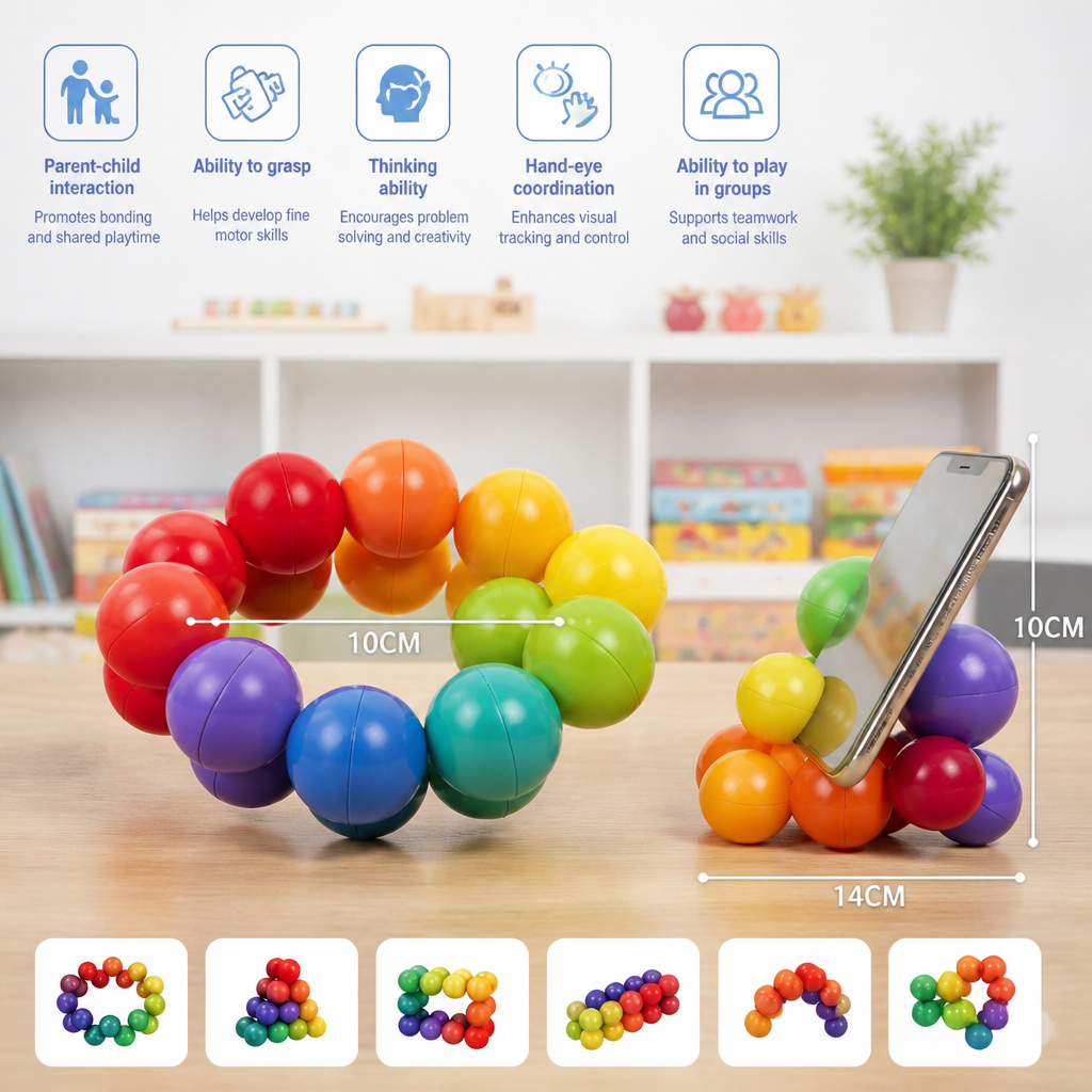 Colorful 3D Ball Building Set – Creative Construction & Fine Motor Skills Learning Toy for Kids