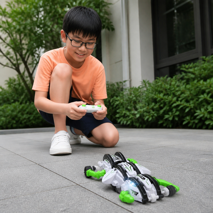 2-in-1 Remote Control Transforming Stunt Car with 360° Rotation & LED Lights