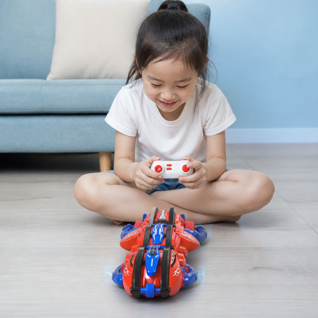2-in-1 Remote Control Transforming Stunt Car with 360° Rotation & LED Lights