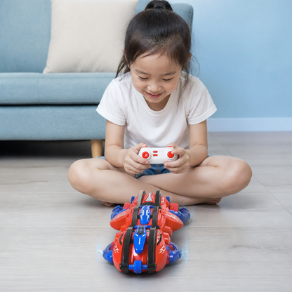 2-in-1 Remote Control Transforming Stunt Car with 360° Rotation & LED Lights