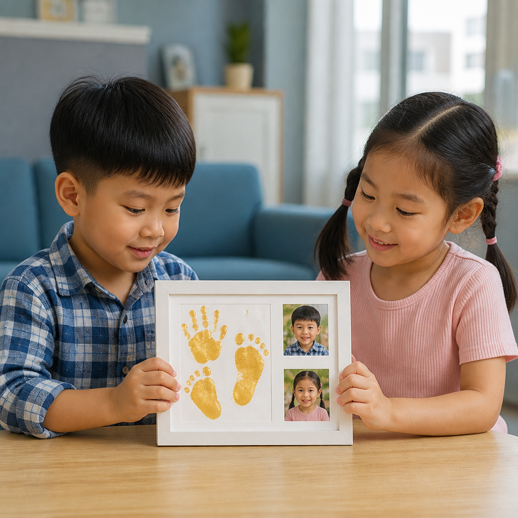 DIY Kids Handprint Keepsake Frame Kit – Hand Impression & Photo Display