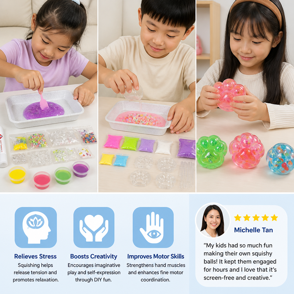 DIY Stress Ball Making Kit for Kids – Create Your Own Squishy Sensory Balls