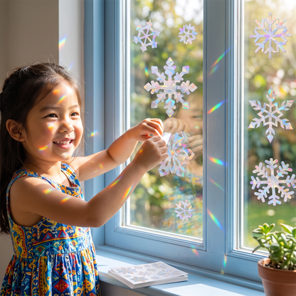 Reusable Snowflake Suncatcher Window Stickers