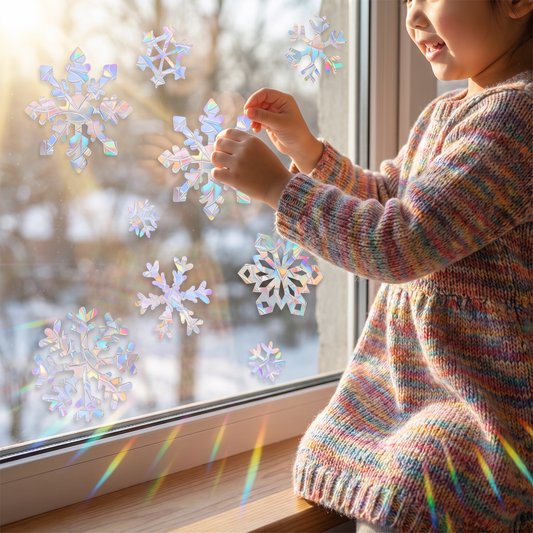 Reusable Snowflake Suncatcher Window Stickers