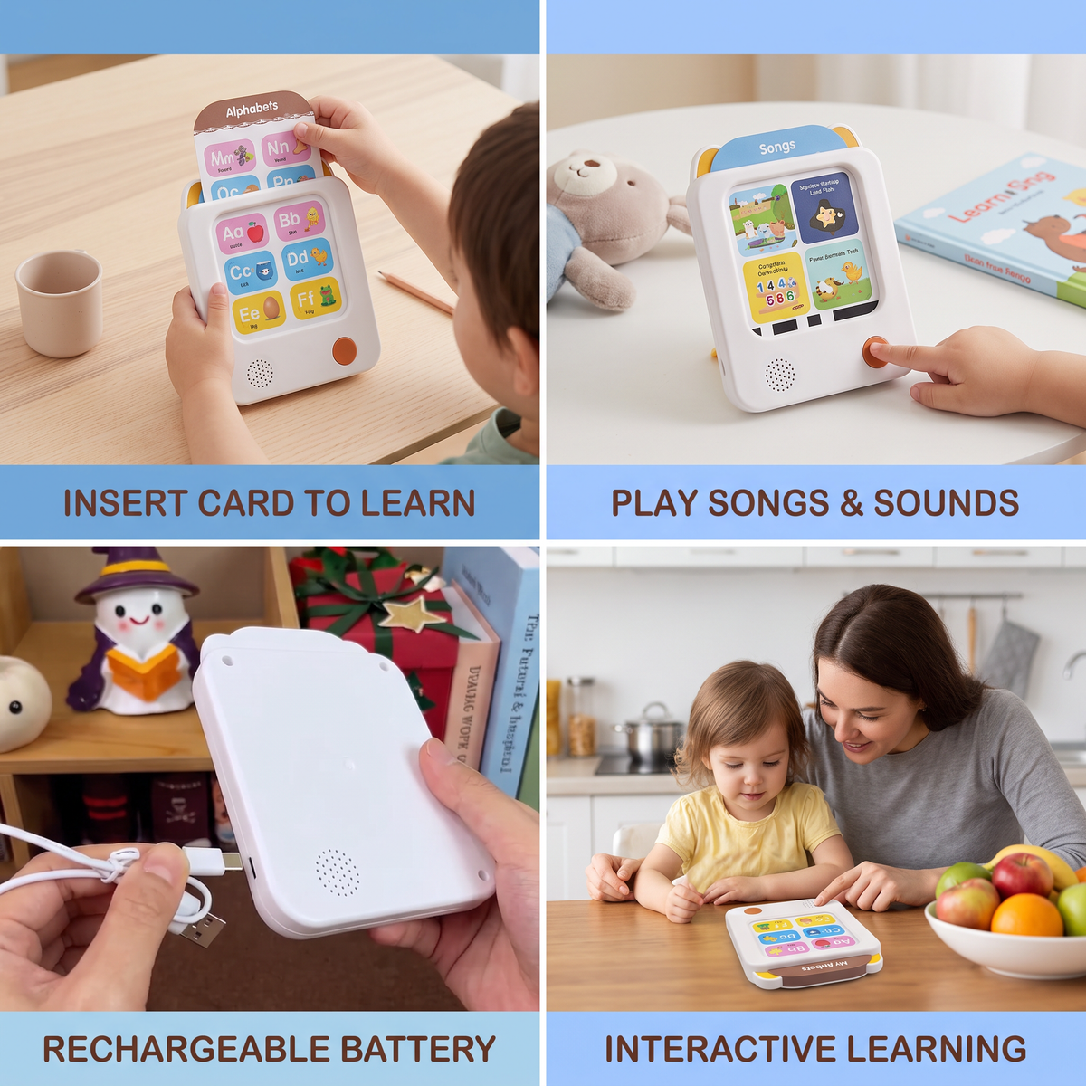 Kids’ Interactive English Flash Card Reader – Educational Learning Toy
