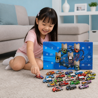 24-Day Race Car Advent Calendar with Surprise Toy Cars