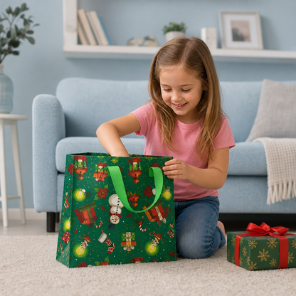 Reusable Christmas Gift Bags with Handles – Various Festive Designs