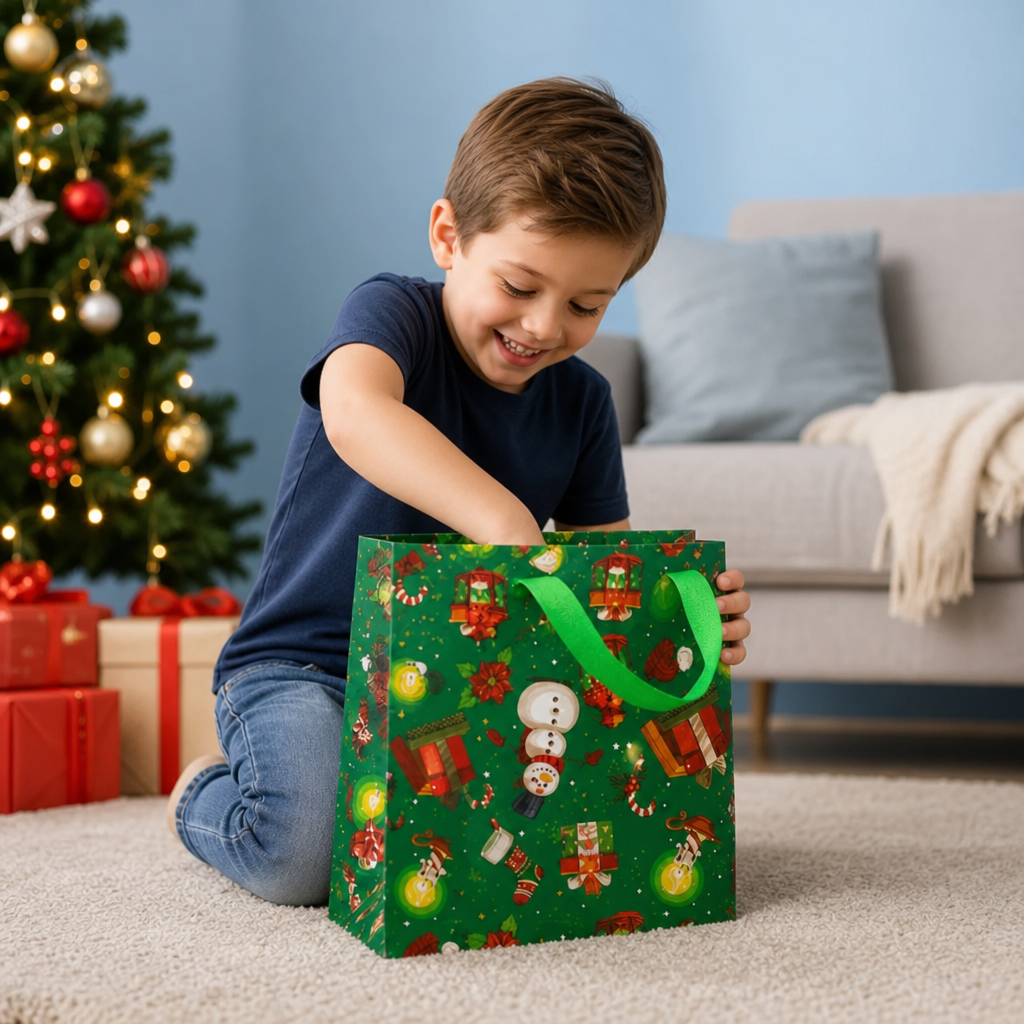 Reusable Christmas Gift Bags with Handles – Various Festive Designs