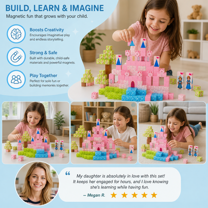 Montessori Princess Dream Castle Magnetic Building Cubes Set