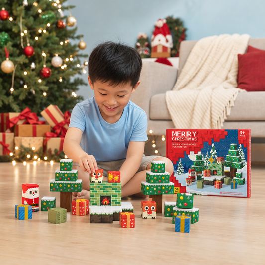 54-Piece Christmas Magnetic Building Blocks Set – Festive STEM Construction Toy