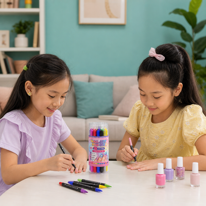 12-Color Dual-Tip Nail Art Pen Set – Fine Detail & Creative Designs