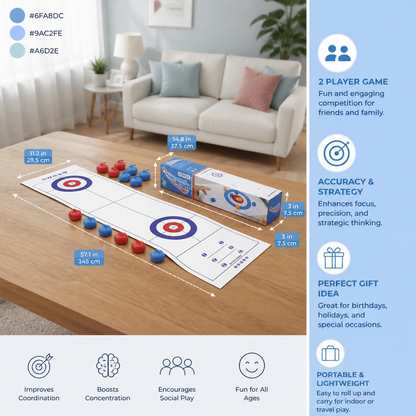 Portable Tabletop Curling Game – 2-Player Competition Set