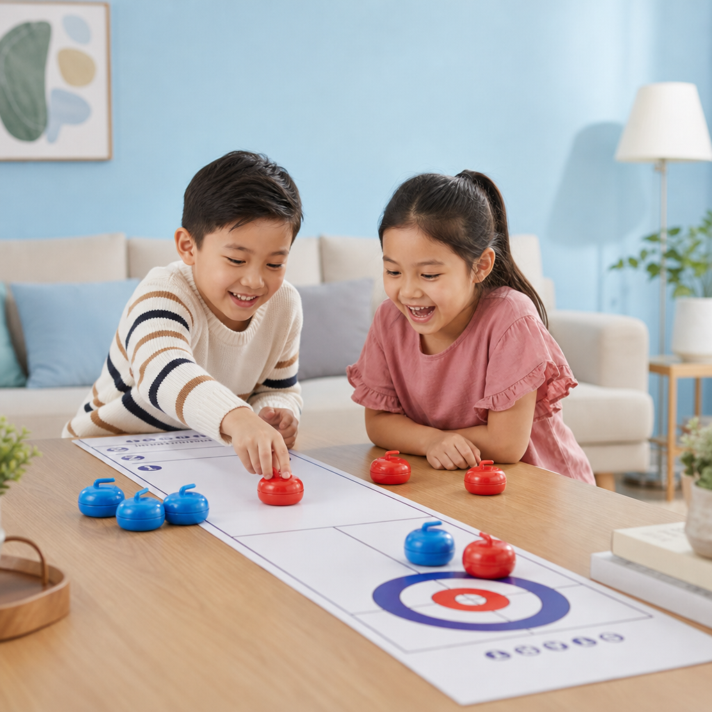 Portable Tabletop Curling Game – 2-Player Competition Set