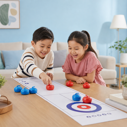 Portable Tabletop Curling Game – 2-Player Competition Set