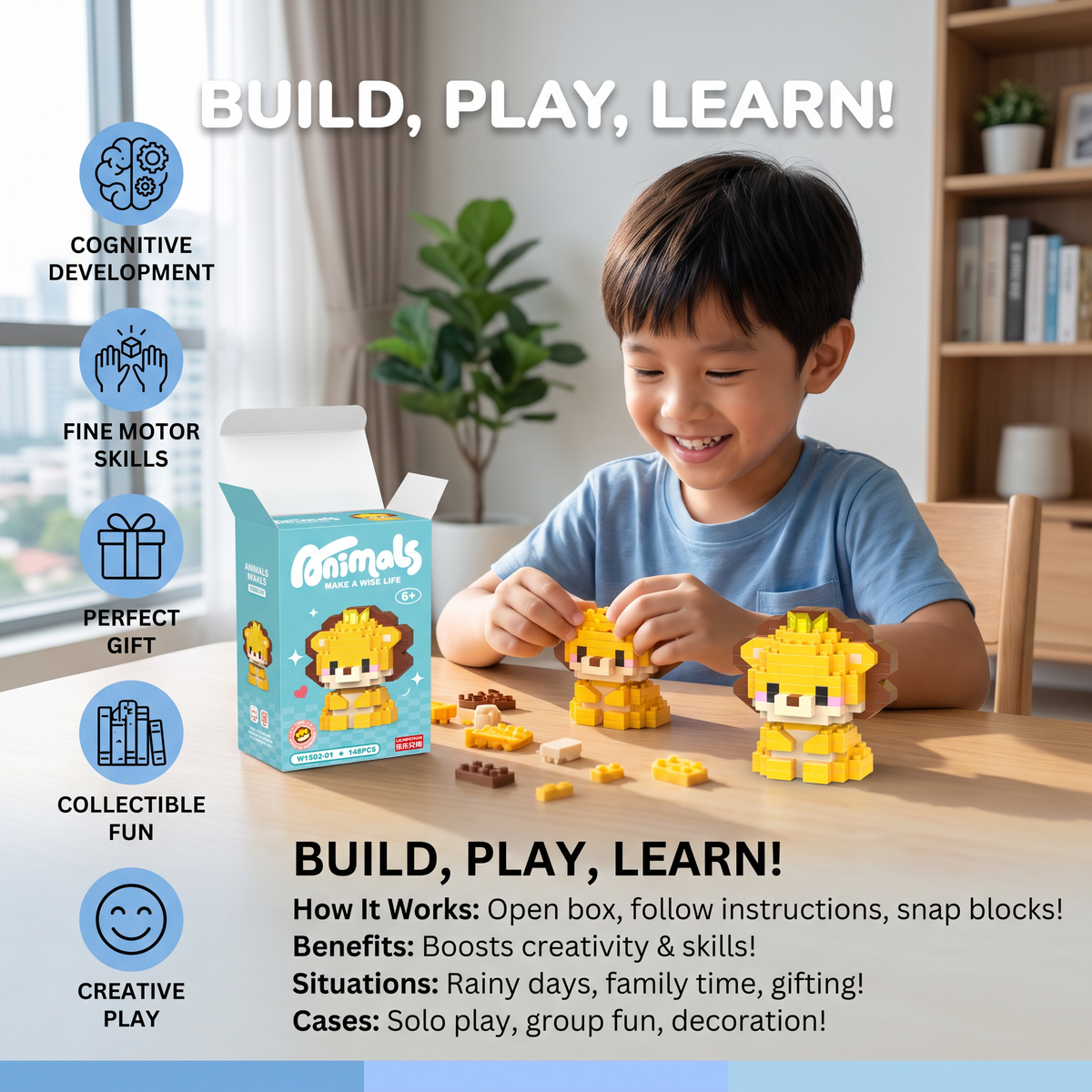 Adorable Animal Building Blocks Advent Calendar for Kids