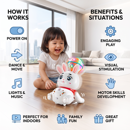 Interactive Dancing Rabbit Toy – Lights, Music & Fun Movement