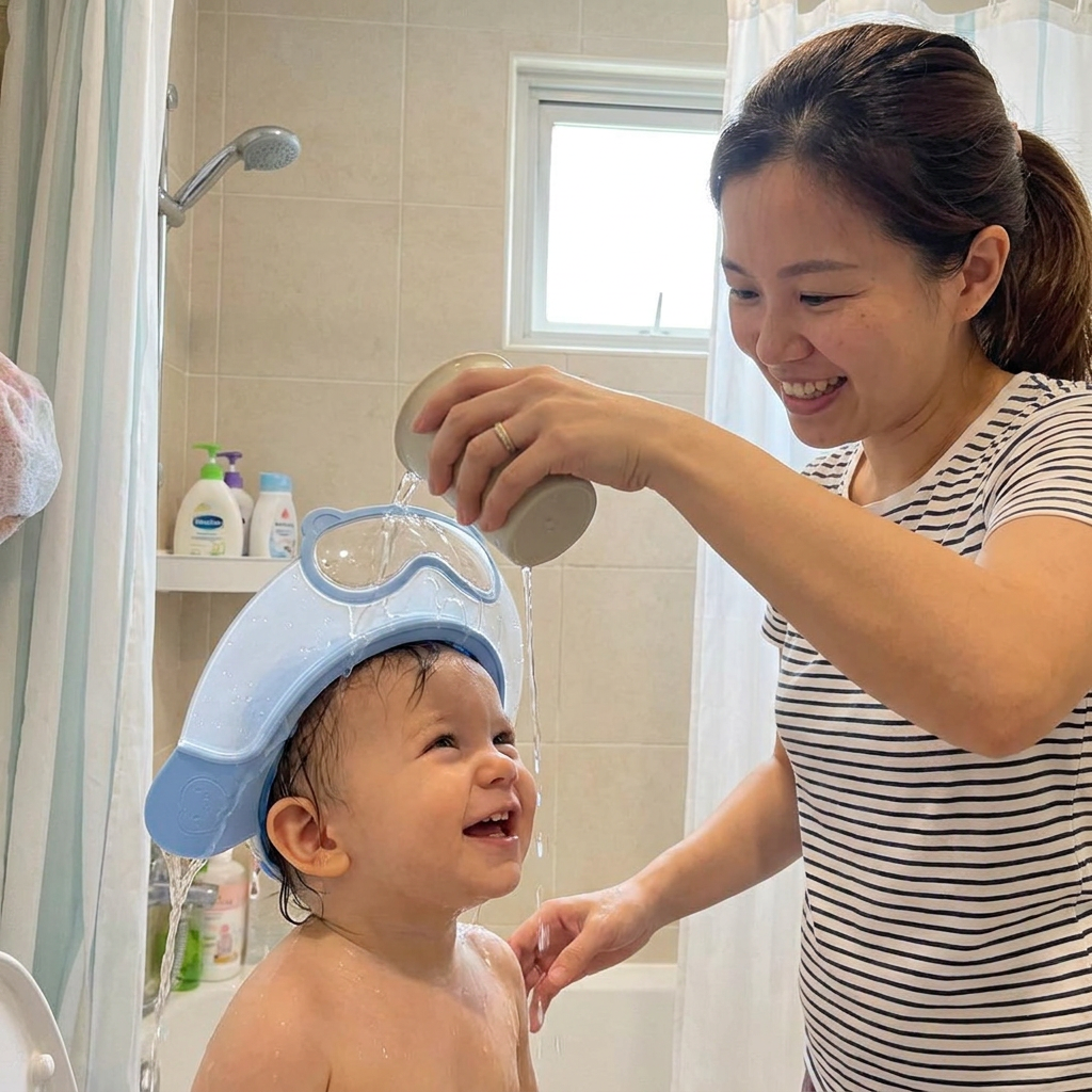 Adjustable Baby Water & Shampoo Visor with 360° Eye & Ear Protection