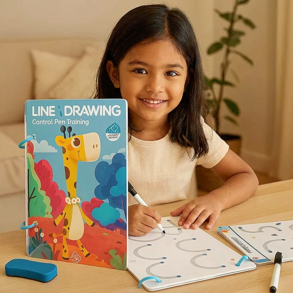 Pen Control Training Book for Kids ⎜ Reusable Drawing Practice to Boost Focus and Hand-Eye Coordination