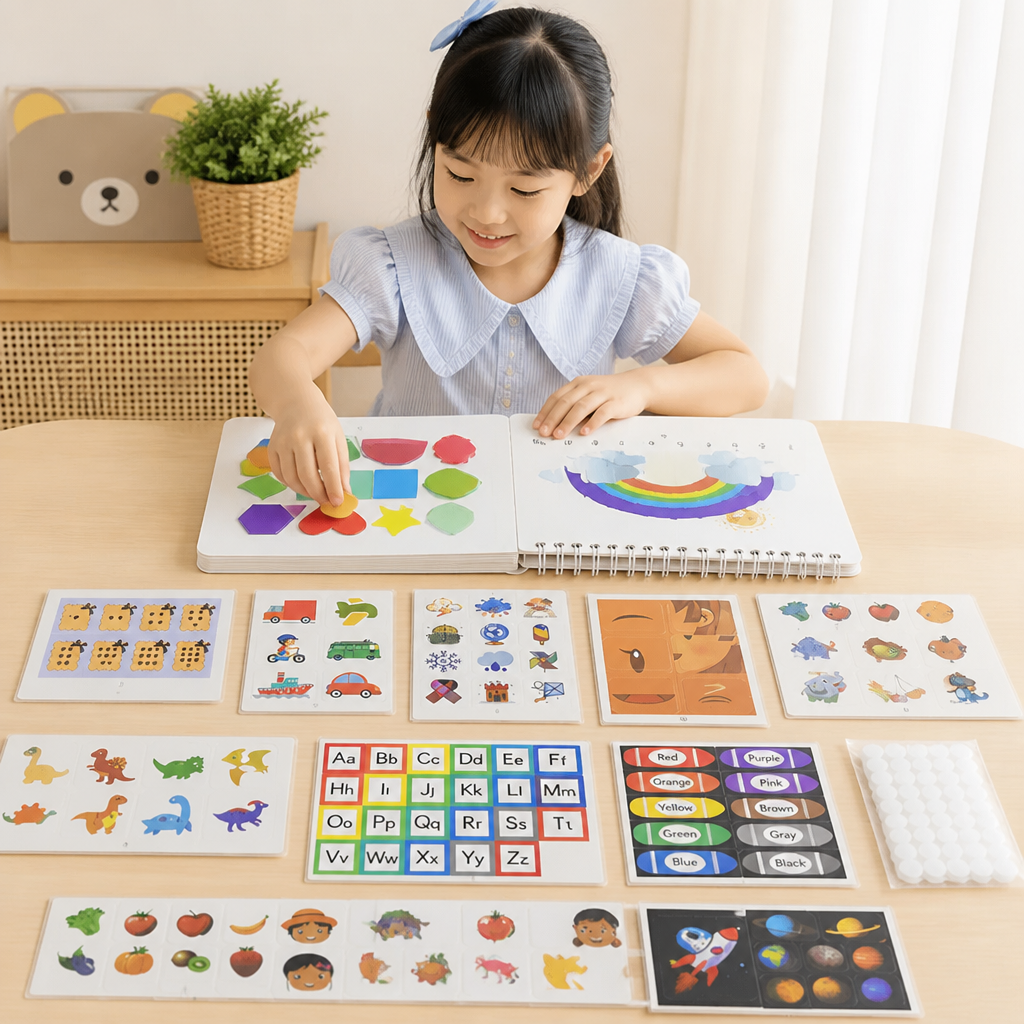 Montessori Busy Book – Reusable Preschool Learning Activity Book