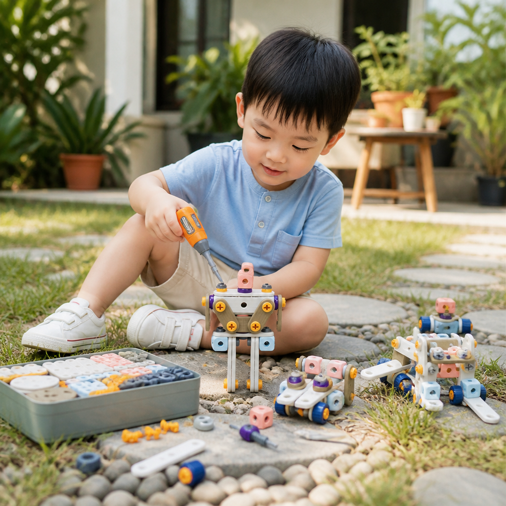 Kids’ DIY Tool Kit with Electric Drill – STEM Building Playset