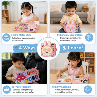 Montessori Touch & Feel Sensory Busy Book for Toddlers