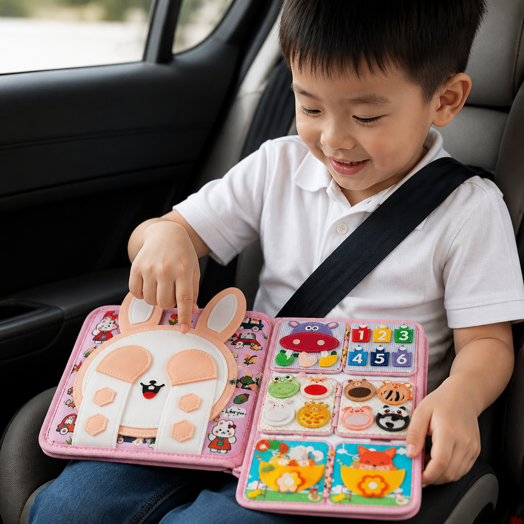 Montessori Touch & Feel Sensory Busy Book for Toddlers