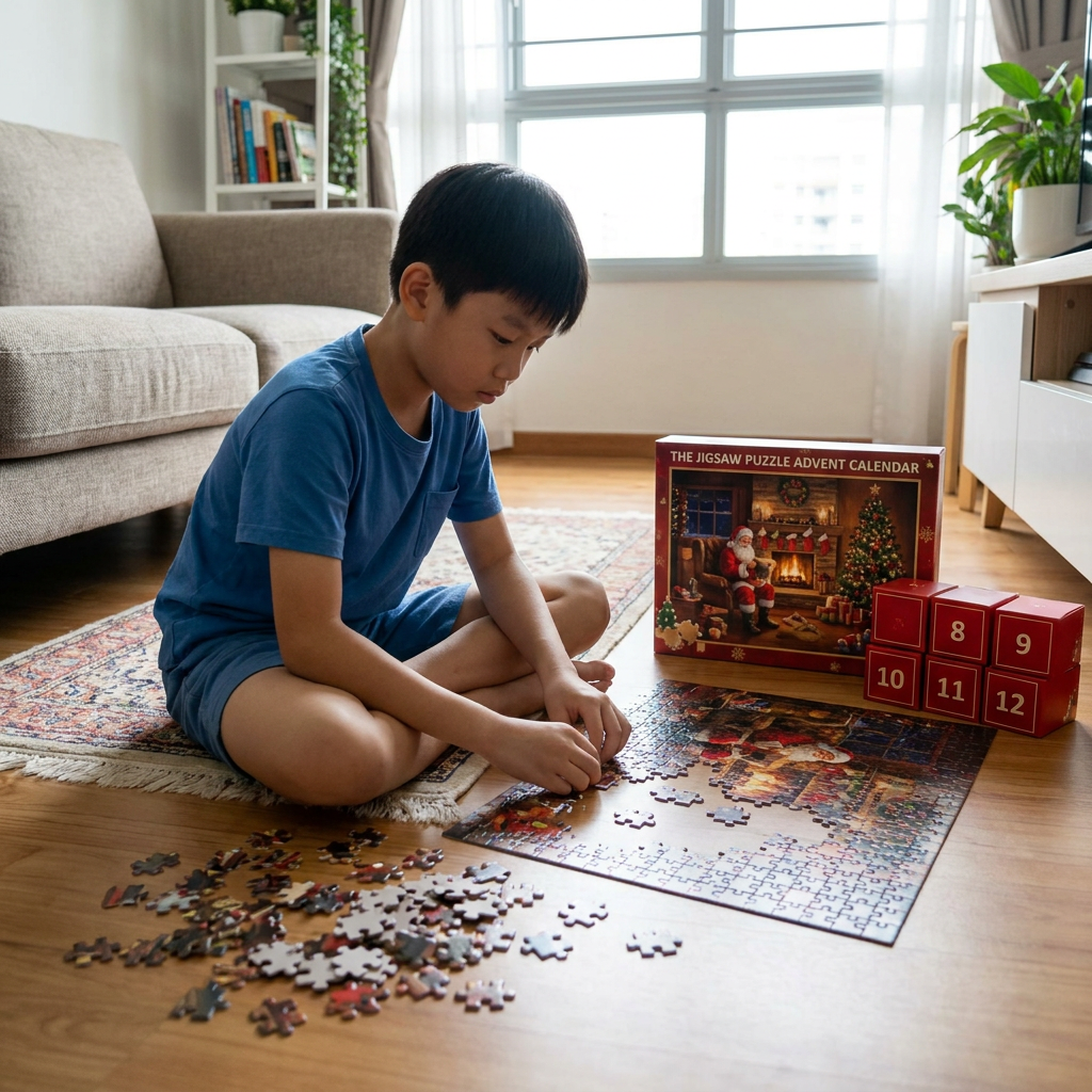 Christmas Jigsaw Puzzle Advent Calendar – 1008-Piece 24-Day Countdown Puzzle Set