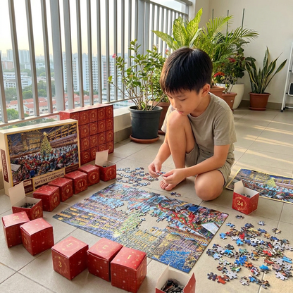 Christmas Jigsaw Puzzle Advent Calendar – 1008-Piece 24-Day Countdown Puzzle Set